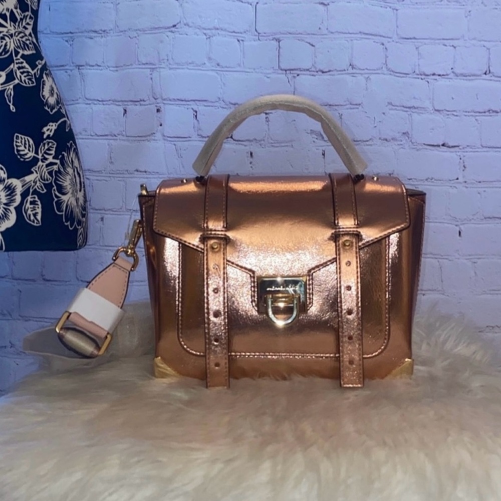 Michael Kors MANHATTAN Satchel/JET SET TRAVEL TZ Coinpouch 2pc Set - Picture 3 of 10